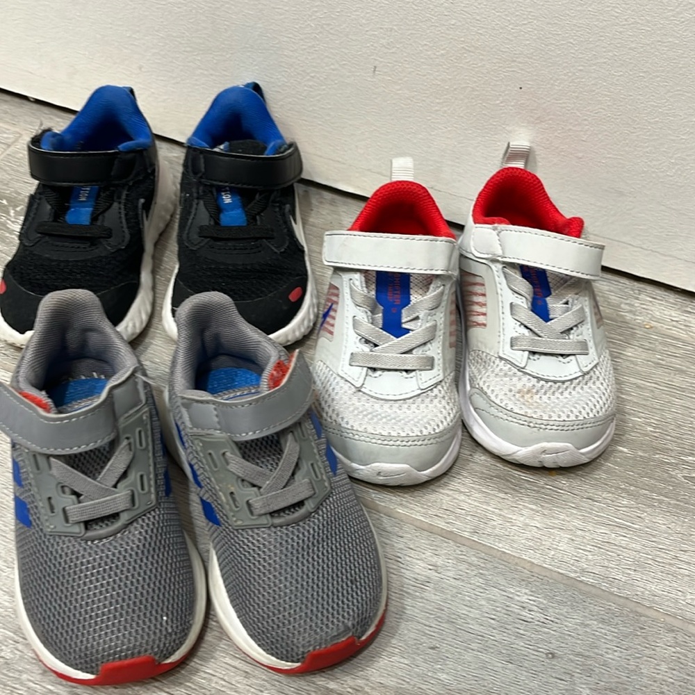 Nike and adidas -LOT of 3 toddler sneakers size 5-EUC